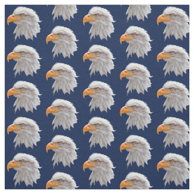 Alaskan Bald Eagle Fabric (Navy) (Swatch)