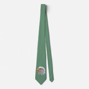 Alaskan Bald Eagle Tie Double Sided (Green)