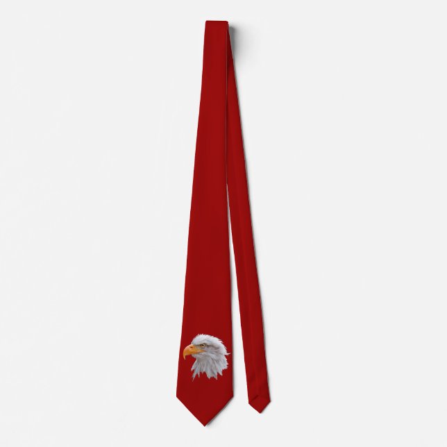 Alaskan Bald Eagle Tie Double Sided (Red) (Front)
