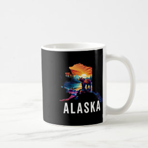 Alaskan Bear Animal Alaska Map Souvenirs Vacation Coffee Mug