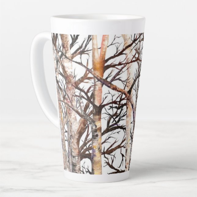 Alaskan Birch Trees 17oz Latte Mug (Left Angle)