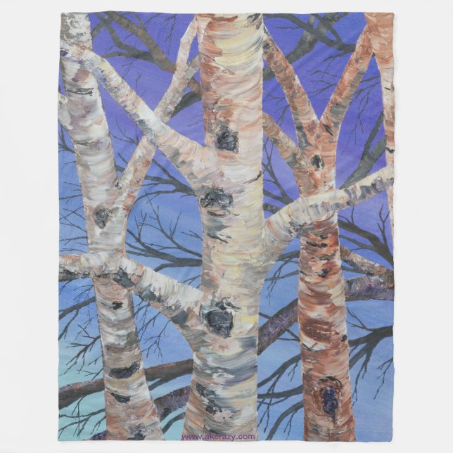 Alaskan Blue Birch Fleece Blanket (Front)