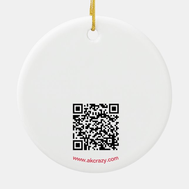Alaskan Chick ceramic ornament w/QR_no Holid (Back)