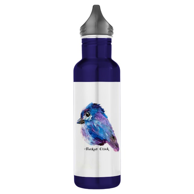 Alaskan Chick Stainless Steel 24oz. water bottle  (Left)