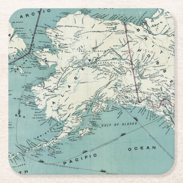 Alaskan Coastal Map Coasters (Front)