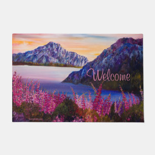 Alaskan Cotton Candy Mountain Doormat