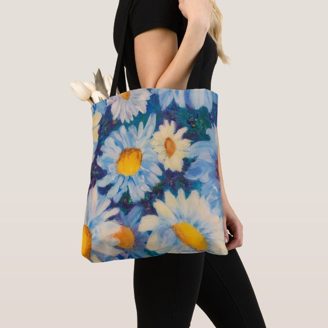 Alaskan Crazy Daisies Racerback Tank Top Tote Bag (Close Up)