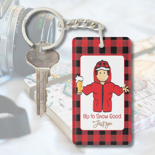 Alaskan Cruise Male Cartoon Funny Snow Saying  Keychain