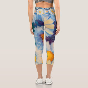 Alaskan Daisies Capri Leggings