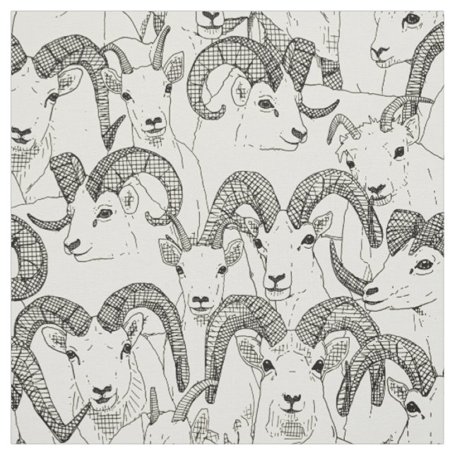 Alaskan Dall sheep black pearl Fabric (Swatch)