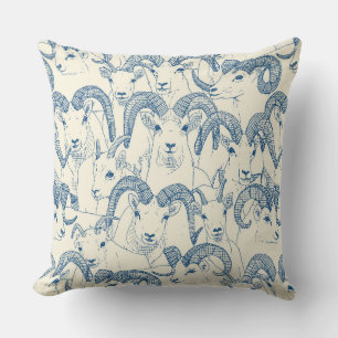 Alaskan Dall sheep blue pearl Throw Pillow
