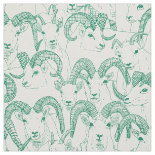 Alaskan Dall sheep emerald green pearl Fabric
