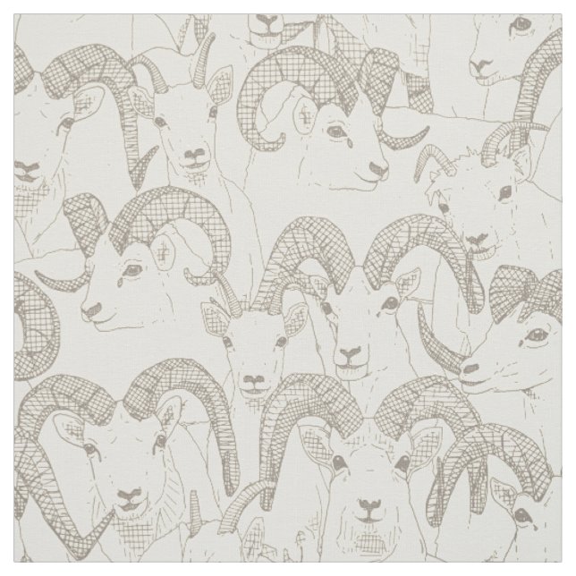 Alaskan Dall sheep natural pearl Fabric (Swatch)