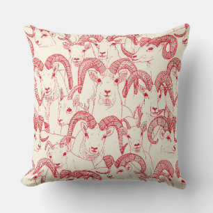Alaskan Dall sheep vermilion red pearl Throw Pillow
