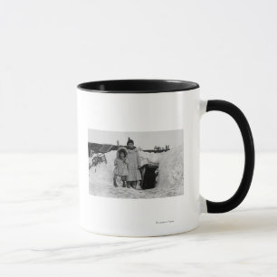Alaskan Eskimos Outside Their Home Photograph Mug