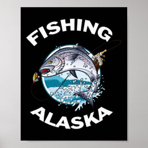 Alaskan Fish Alaska's Wild Salmon Souvenir Fishing Poster