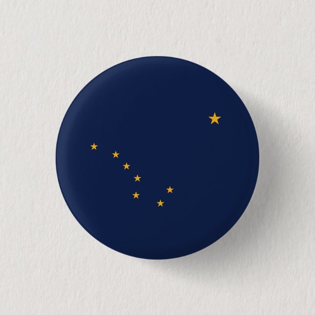 Alaskan Flag, Flag of Alaska 1 Inch Round Button (Front)