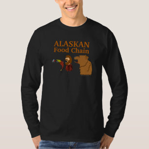 Alaskan Food Chain Funny Alaska Souvenir Tee Black