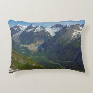 Alaskan Glacier-Carved Valley Accent Pillow