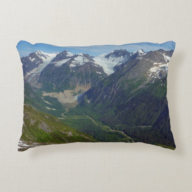 Alaskan Glacier-Carved Valley Accent Pillow (Front)