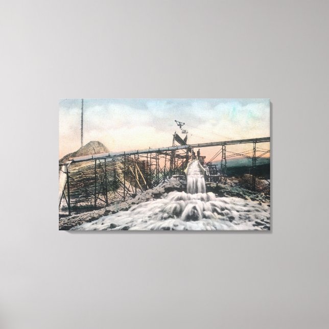 Alaskan Gold Mining Operation Sluice Box Canvas Print (Front)