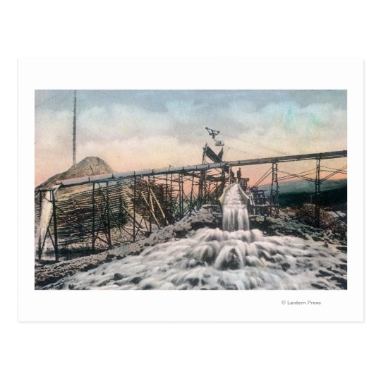 Alaskan Gold Mining Operation Sluice Box Postcard