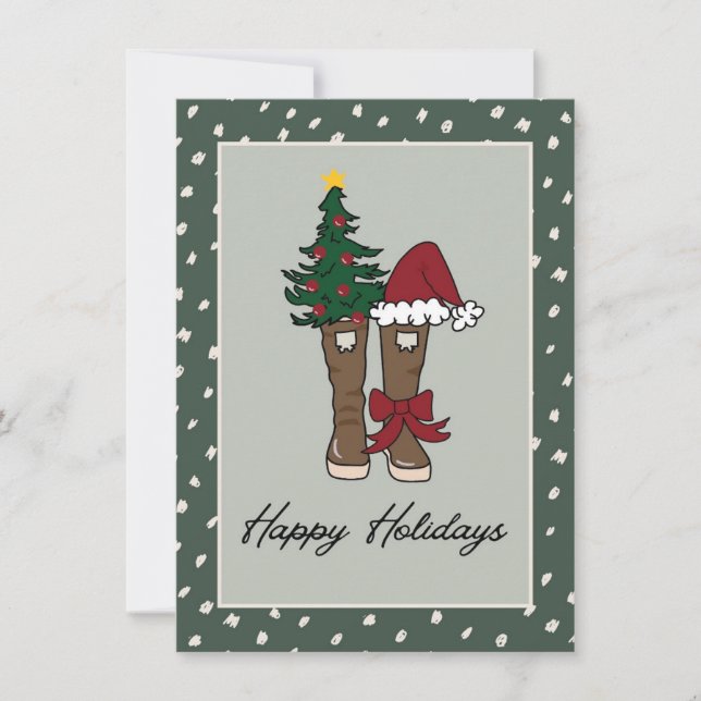 Alaskan Holiday Boots  Card (Front)