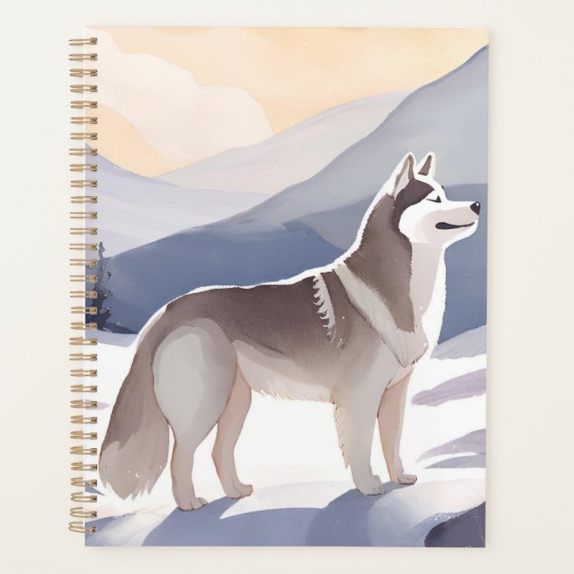 Alaskan Husky | Dog Mountain Watercolor (Devant)