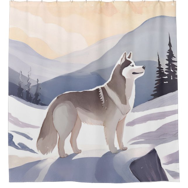 Alaskan Husky | Dog Mountain Watercolor (Front)