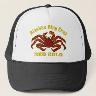 ALASKAN KING CRAB RED GOLD TRUCKER HAT