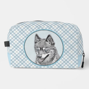Alaskan Klee Kai AKK Husky Painting Cute Dog Art Dopp Kit