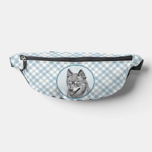 Alaskan Klee Kai AKK Husky Painting Cute Dog Art Fanny Pack