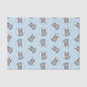 Alaskan Klee Kai AKK Husky Painting Cute Dog Art Tissue Paper