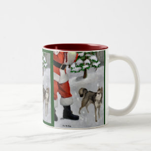 Alaskan Klee Kai Christmas Gifts Two-Tone Coffee Mug