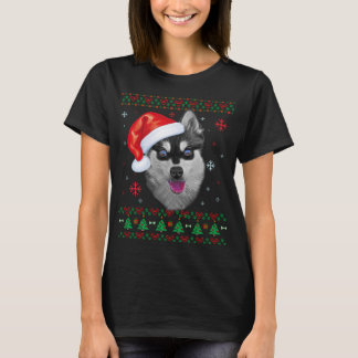 Alaskan Klee Kai Christmas Santa Ugly Sweater Dog