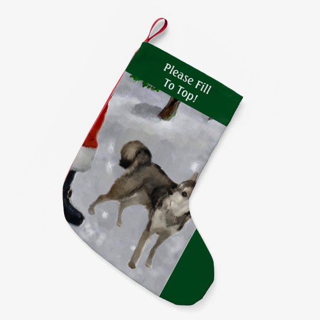 Alaskan Klee Kai Christmas Small Christmas Stocking (Front (Hanging))