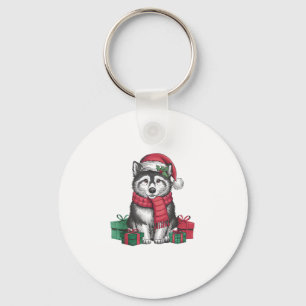 Alaskan Klee Kai Dog Christmas Parties Holiday San Keychain