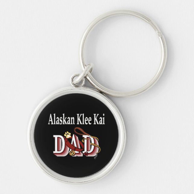Alaskan Klee Kai Dog Dad Keychain (Front)