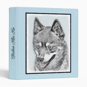 Alaskan Klee Kai Painting - Cute Original Dog Art Binder
