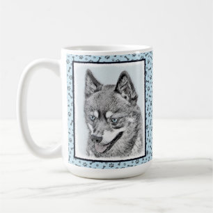 Alaskan Klee Kai Painting - Cute Original Dog Art Coffee Mug