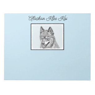 Alaskan Klee Kai Painting - Cute Original Dog Art Notepad