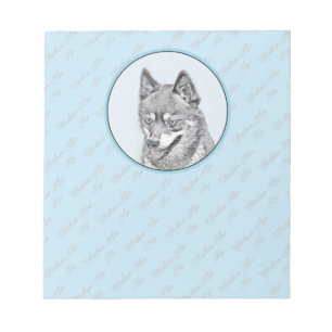 Alaskan Klee Kai Painting - Cute Original Dog Art Notepad