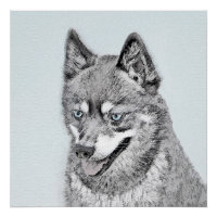 Alaskan Klee Kai Painting - Cute Original Dog Art