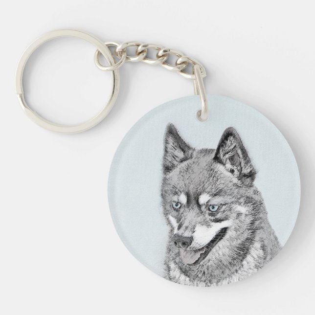 Alaskan Klee Kai Peinture - Cute Original Chien Ar (Devant)