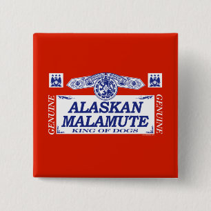 Alaskan Malamute 2 Inch Square Button