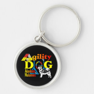 Alaskan Malamute Agility Keychain