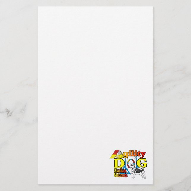 Alaskan Malamute Agility Stationery (Front)