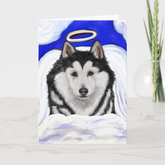 Alaskan Malamute Angel Card (Front)