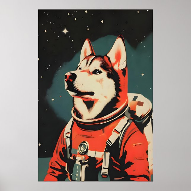Alaskan Malamute Astronaut Poster, Alaskan Poster (Front)