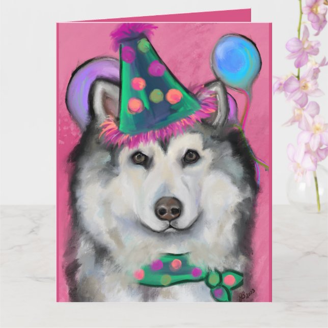 Alaskan Malamute            Card (Orchid)